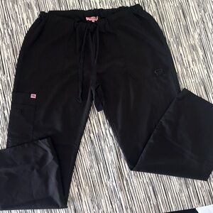 Made 2 Woman’s Black  Drawstring Cargo Scrub Pants